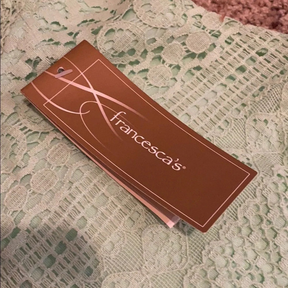 Francescas Blue Rain Green Lace Cut Out Dress - Picture 4 of 5